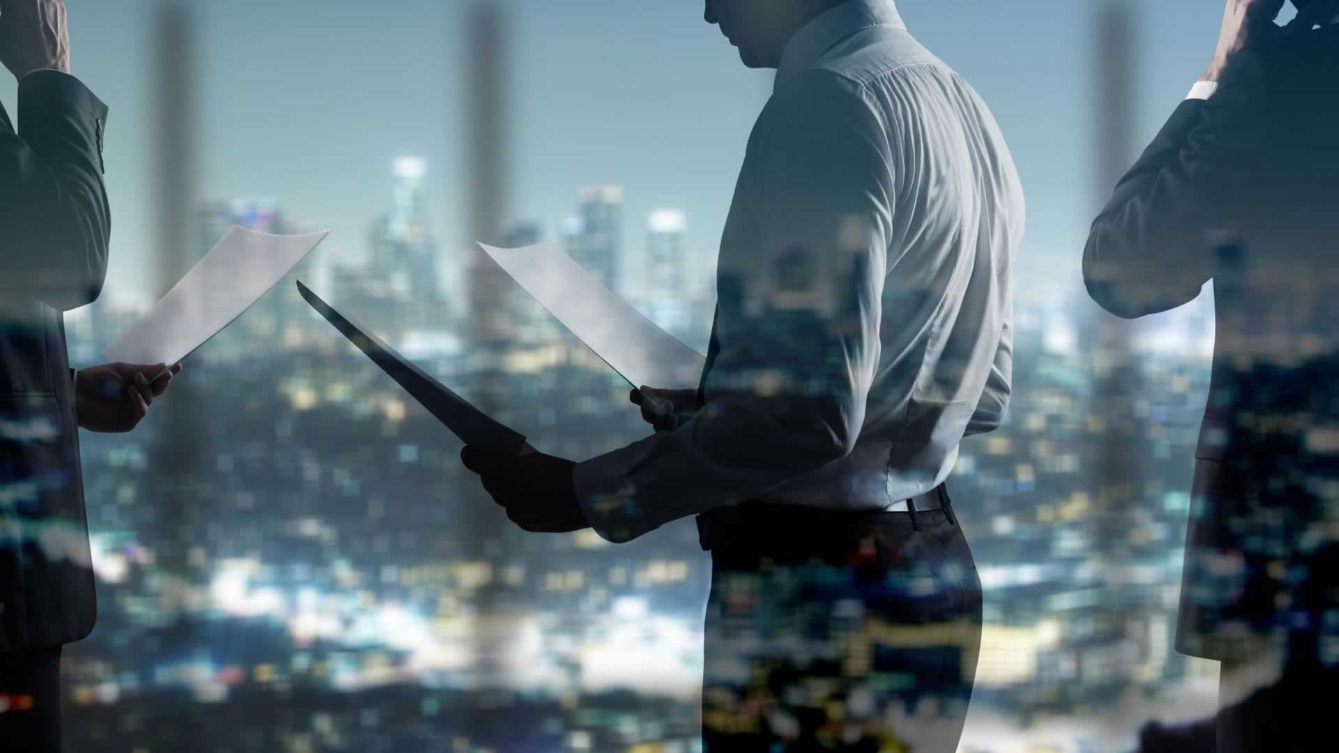 businessman looking at business documents