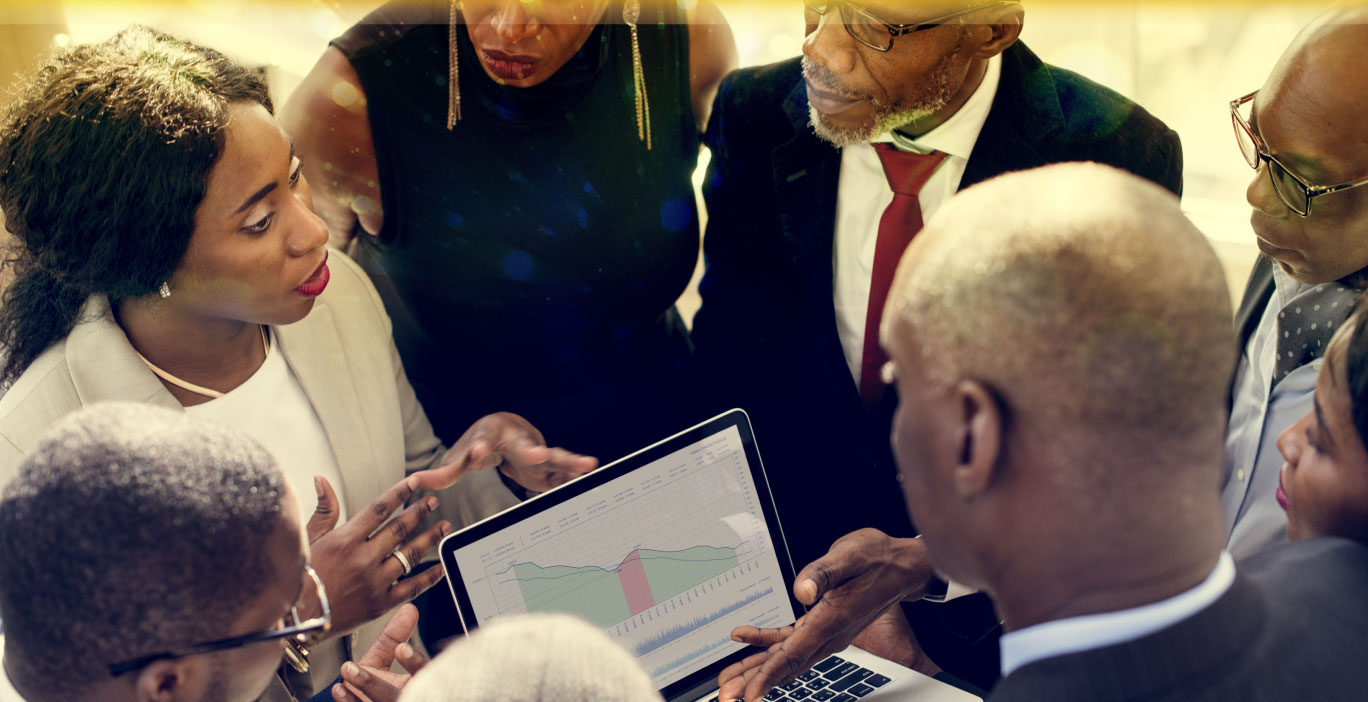 groupd of businesspeople at a workshop