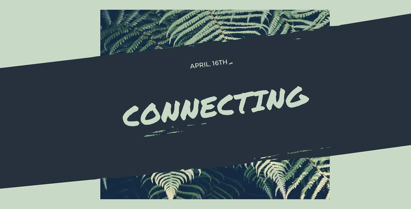 the word "connecting" on a leafy background