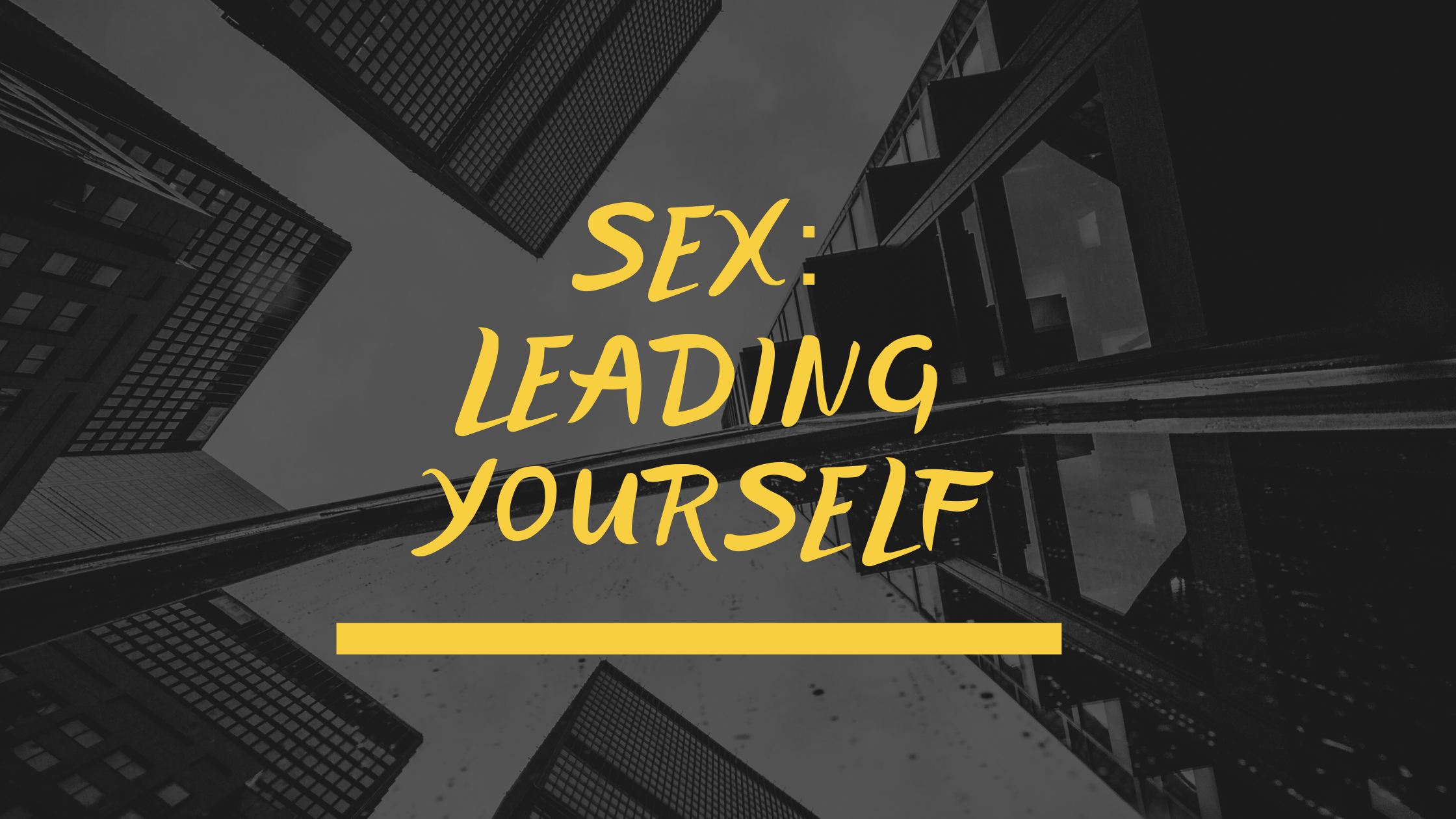 skyscraper poster with the words let's talk about sex